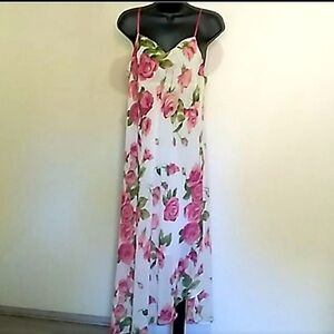 Vintage Y2K Oscar de La Renta pink rose nightgown L